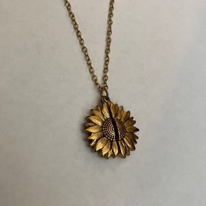 Sunflower message necklace